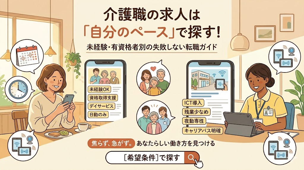 【2026年最新】介護職の求人は「自分のペース」で探す！未経験・有資格者別の失敗しない転職・就職ガイド