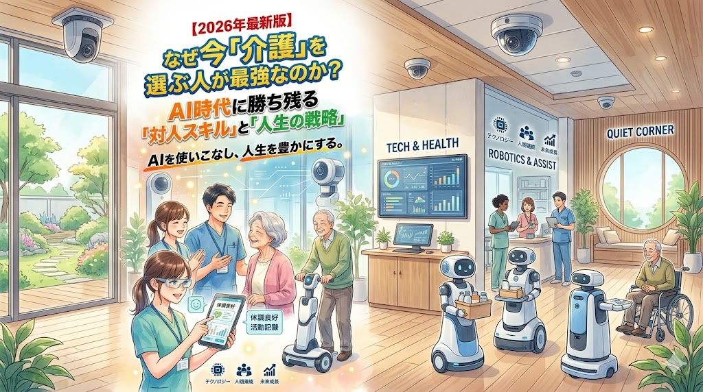 【2026年最新版】なぜ今「介護」を選ぶ人が最強なのか？AI時代に勝ち残る「対人スキル」と「人生の戦略」